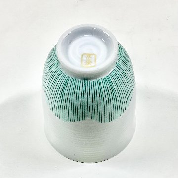 錦小花緑糸十草湯呑 　180ccの画像