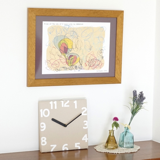子供部屋にほっこりかわいい北欧カラ―のフェルト壁掛け時計【2カラー】画像