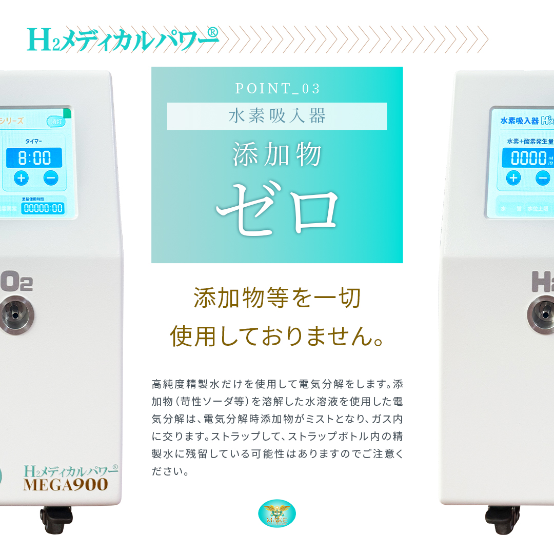 水素＆酸素吸入器│Ｈ２メディカルパワーⓇ│ＭＥＧＡ９００の画像