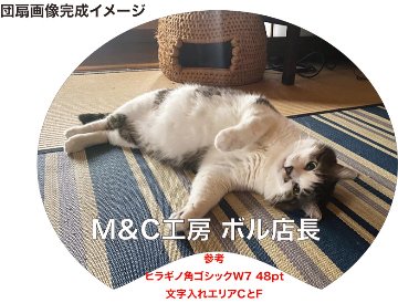 【1〜5枚注文】オーダー制作団扇・標準(黒)の画像