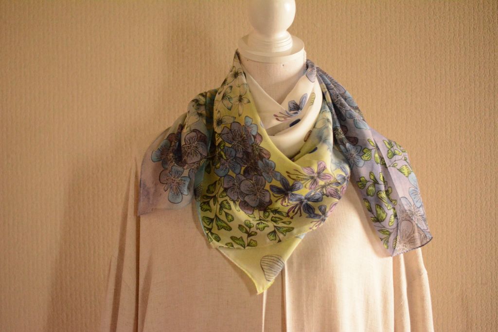 シルクスカーフ*紫陽花の画像