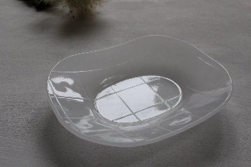 オオタ硝子研究室　楕円格子浅鉢（白）画像