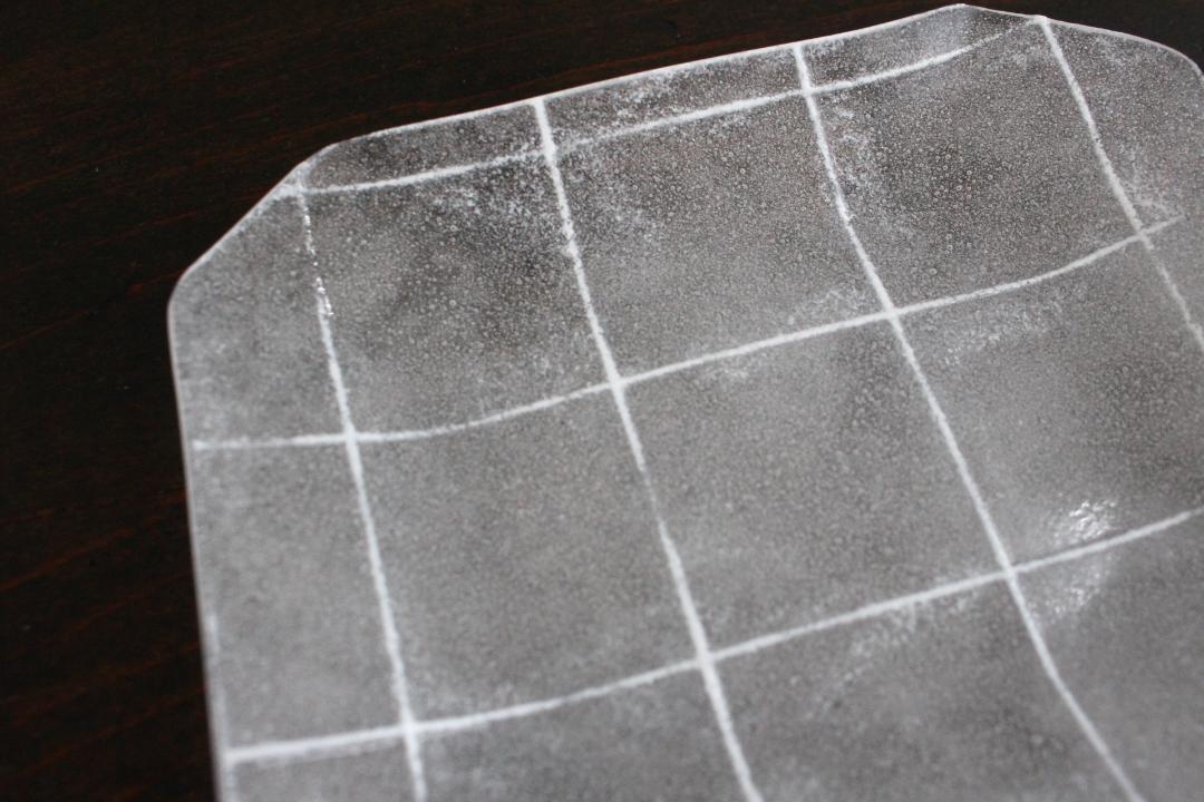 オオタ硝子研究室　八角格子小皿（白）画像