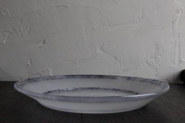オオタ硝子研究室　navyblueライン　7寸深皿画像