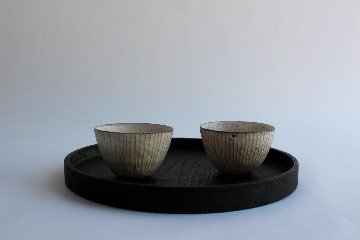 鈴木　進　粉引線紋湯呑み　丸の画像