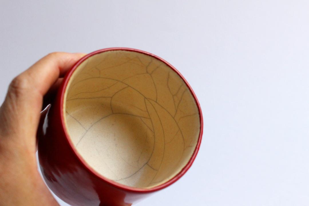 川原幸子　陶胎漆器　筒形カップ画像