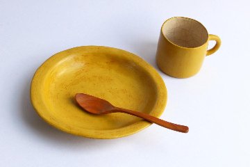 川原幸子　陶胎漆器　リム皿画像