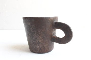 川原幸子　陶胎漆器　マグカップ　焦茶の画像