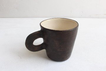 川原幸子　陶胎漆器　マグカップ　焦茶の画像