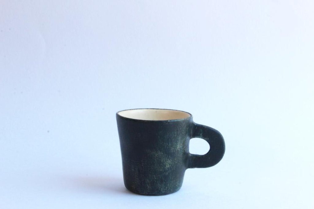 川原幸子　陶胎漆器　マグカップ　濃青の画像