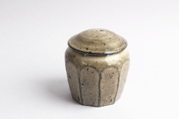 角掛政志　長石釉　蓋物（大）の画像