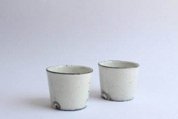 角掛政志　粉引　猪口の画像