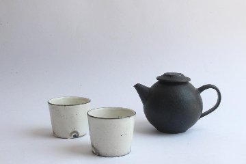 角掛政志　粉引　猪口の画像