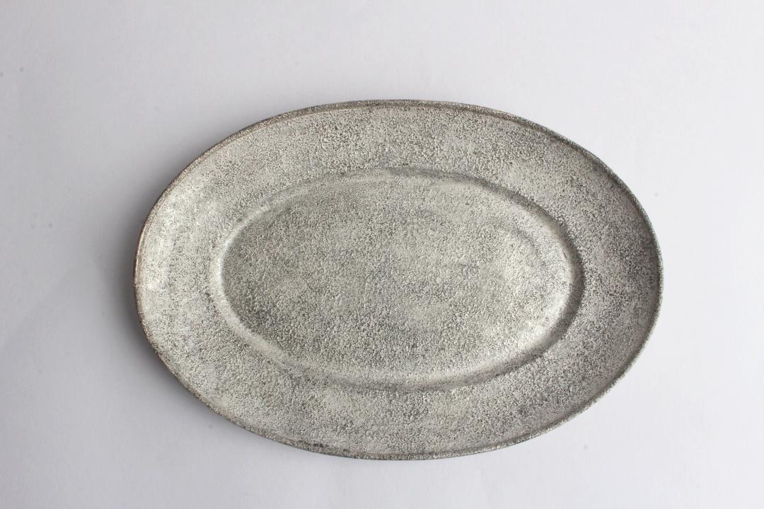 Kalonji　銀彩オーバルリム大皿の画像