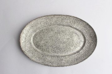 Kalonji　銀彩オーバルリム大皿の画像