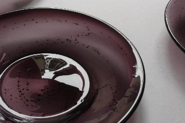 早崎志保　てんてん星のリム小皿　深紫の画像