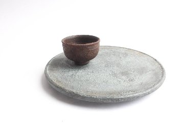 荒川蓮太郎　盆皿6寸　月白の画像