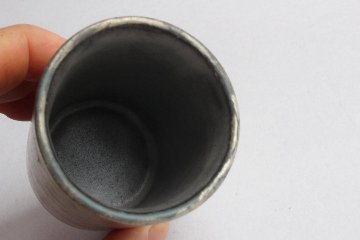 片瀬和宏　鋳込み　筒湯呑　銀の画像