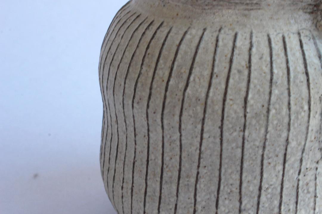 鈴木　進　粉引線紋急須（金具取手）の画像