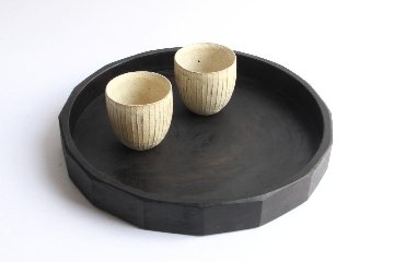 鈴木　進　粉引線紋　湯呑みの画像