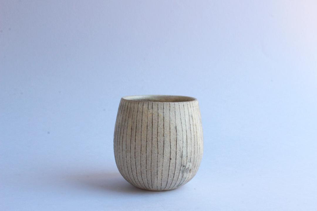 鈴木　進　粉引線紋フリーカップ大の画像