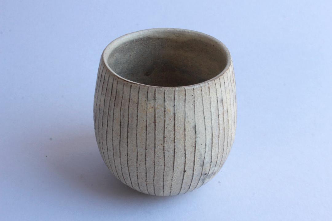 鈴木　進　粉引線紋フリーカップ大の画像