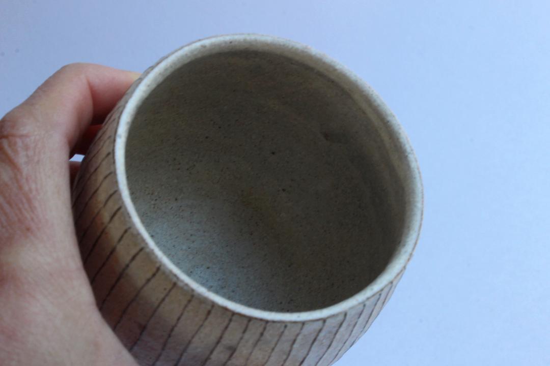 鈴木　進　粉引線紋フリーカップ大の画像