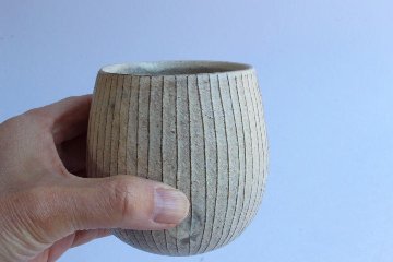 鈴木　進　粉引線紋フリーカップ大の画像