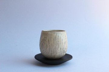 鈴木　進　粉引線紋フリーカップ大の画像