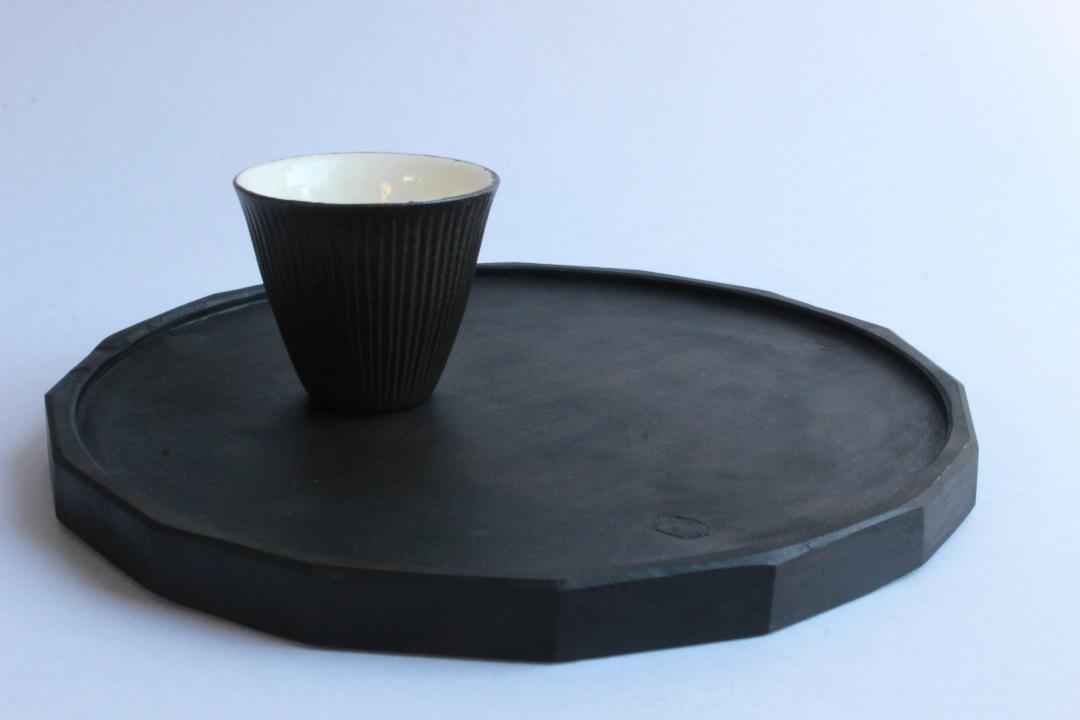 鈴木　進　金彩釉しのぎカップの画像