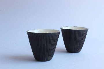 鈴木　進　金彩釉しのぎカップの画像