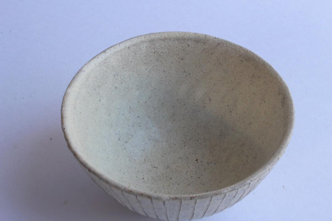 鈴木　進　粉引線紋飯碗の画像