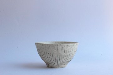 鈴木　進　粉引線紋飯碗の画像