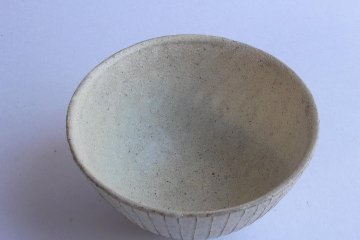 鈴木　進　粉引線紋飯碗の画像