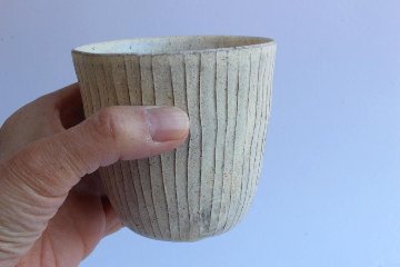 鈴木進　粉引線紋フリーカップ大の画像