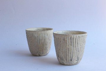 鈴木進　粉引線紋フリーカップ大の画像