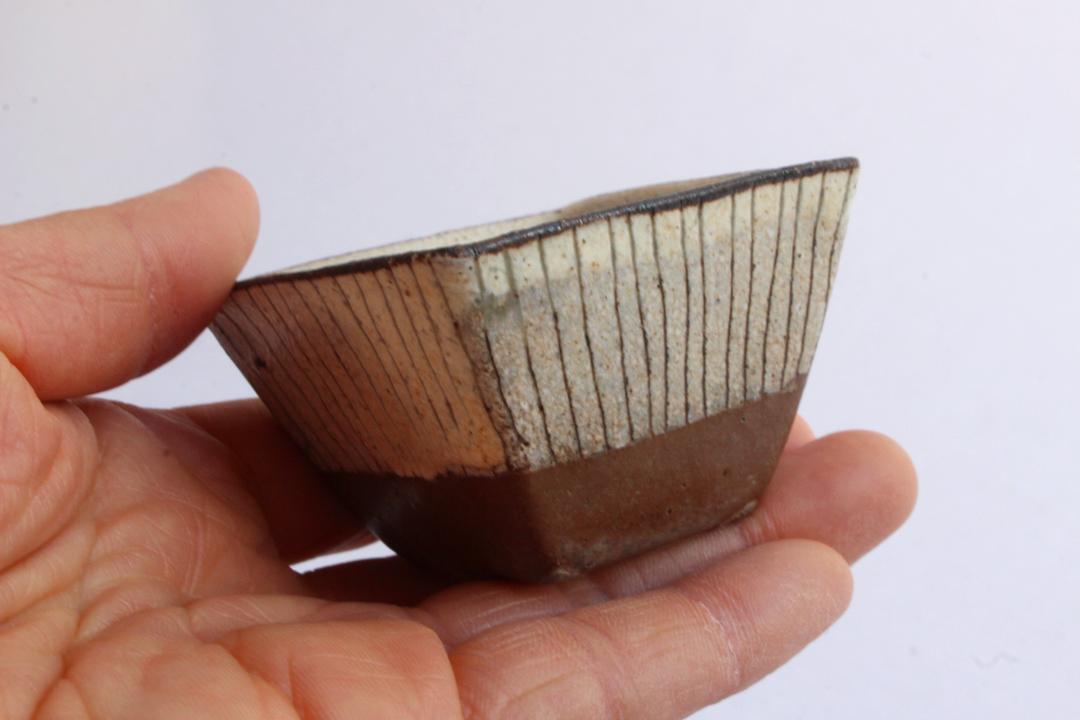 鈴木　進　粉引線紋角鉢　小の画像