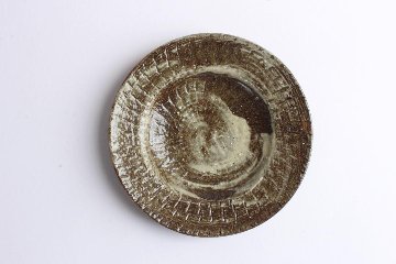 西川真衣　５寸皿　刷毛目とびかんなの画像