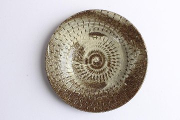 西川真衣　５寸皿　刷毛目とびかんなの画像