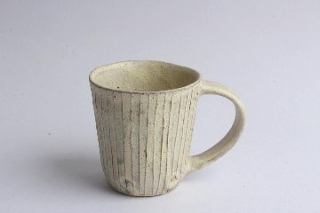 鈴木　進　粉引線紋マグカップの画像
