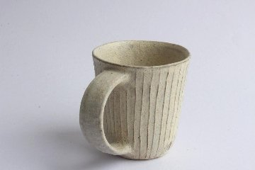 鈴木　進　粉引線紋マグカップの画像