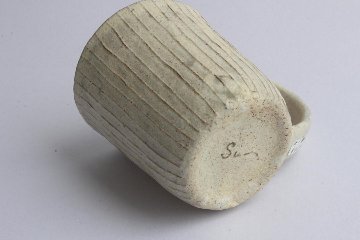 鈴木　進　粉引線紋マグカップの画像