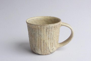 鈴木　進　粉引線紋マグカップの画像