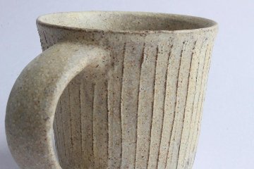 鈴木　進　粉引線紋マグカップの画像