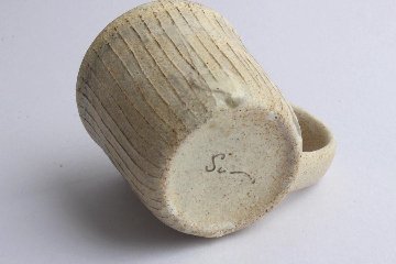 鈴木　進　粉引線紋マグカップの画像