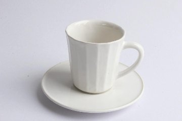 鈴木　進　錫釉面取カップ＆ソーサーの画像