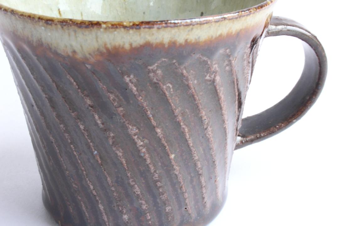 伊藤　豊　しのぎマグカップ　焦茶の画像
