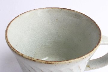 伊藤　豊　しのぎマグカップ　白の画像