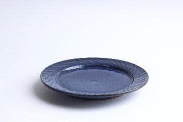 伊藤　豊　リム皿　瑠璃の画像