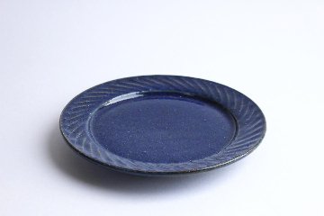 伊藤　豊　リム皿　瑠璃の画像